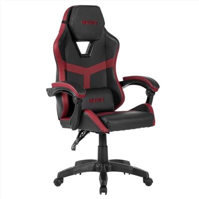 Nuwo Odin Ergonomisk spelstol, kontorsstol för datorspel, böjda vadderade armstöd, justerbart ryggstöd och höjd, ländryggsstöd och nackstöd, 120 kg, Amaranto Nuwo Odin Ergonomisk spelstol, kontorsstol för datorspel, böjda vadderade armstöd, justerbart ryggstöd och höjd, ländryggsstöd och nackstöd, 120 kg, Amaranto