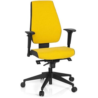 hjh OFFICE 608820 professionell kontorsstol PRO-TEC 500 tyg gul snurrstol ergonomisk, ryggstöd och armstöd höjdjusterbar hjh OFFICE 608820 professionell kontorsstol PRO-TEC 500 tyg gul snurrstol ergonomisk, ryggstöd och armstöd höjdjusterbar