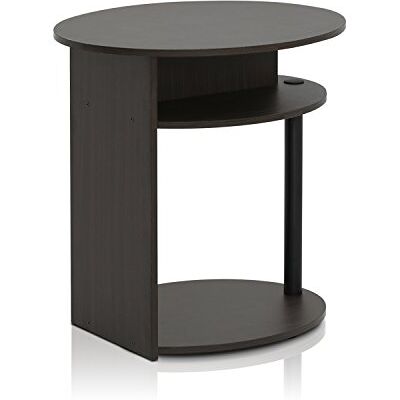 Furinno JAYA Oval soffbord med enkel design, sidobord, nattduksbord, valnöt Furinno JAYA Oval soffbord med enkel design, sidobord, nattduksbord, valnöt