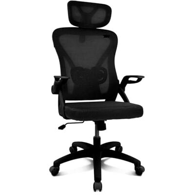 DRIFT GAMING DRAIR35 – Ergonomisk skrivbordsstol för kontor och hem i ventilerande mesh, 90–120° lutningsbar, nackstöd och uppfällbara armstöd, klarar upp till 120 kg, Svart DRIFT GAMING DRAIR35 – Ergonomisk skrivbordsstol för kontor och hem i ventilerande mesh, 90–120° lutningsbar, nackstöd och uppfällbara armstöd, klarar upp till 120 kg, Svart
