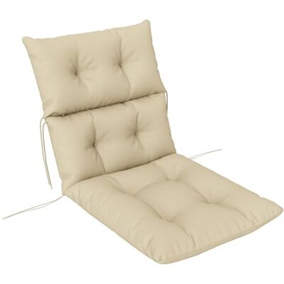 Outsunny Sittkudde, 115 x 56 cm stolkudde med knytband, ryggstöd, 10 cm tjock stoppning, vattenavvisande sittkudde för hem, trädgård, kontor, stolar, beige Outsunny Sittkudde, 115 x 56 cm stolkudde med knytband, ryggstöd, 10 cm tjock stoppning, vattenavvisande sittkudde för hem, trädgård, kontor, stolar, beige