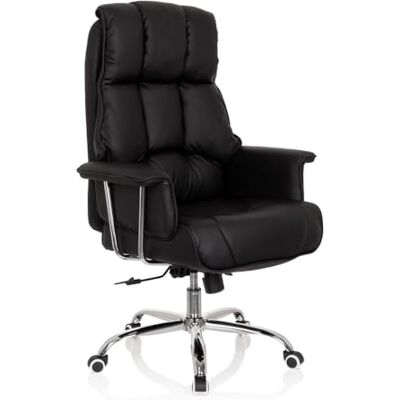 hjh OFFICE 706814 XXL Chefsstol COMMANDER konstläder svart Kontorsstol tjock stoppad, gungfunktion, högt ryggstöd hjh OFFICE 706814 XXL Chefsstol COMMANDER konstläder svart Kontorsstol tjock stoppad, gungfunktion, högt ryggstöd