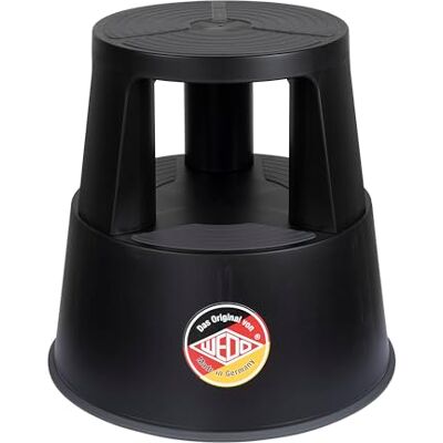 WEDO Super Step Rullpall – robust stegpall av okrossbar plast, TÜV/GS-testad enligt EU-standard EN 14183-F, halkfri och rullbar, tillverkad i Tyskland, höjd ca 43 cm, lastkapacitet 150 kg, svart WEDO Super Step Rullpall – robust stegpall av okrossbar plast, TÜV/GS-testad enligt EU-standard EN 14183-F, halkfri och rullbar, tillverkad i Tyskland, höjd ca 43 cm, lastkapacitet 150 kg, svart