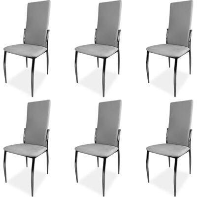 Somnia Descanso Förpackning med 6 Stoppade stolar för vardagsrum, Matsal, Marengo och kromade ben, modell LYA, Mått: 43 cm (Bredd) x 48 cm (botten) x 99,5 cm (höjd) Somnia Descanso Förpackning med 6 Stoppade stolar för vardagsrum, Matsal, Marengo och kromade ben, modell LYA, Mått: 43 cm (Bredd) x 48 cm (botten) x 99,5 cm (höjd)