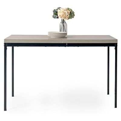 FurnitureR Naturligt trä rektangulärt matbord, L-120 cm för 4–6 människor, minimalistisk design tjock trätopp med metallram, mångsidig användning för hem eller kontor, för utomhus och inomhus 120 x 70 FurnitureR Naturligt trä rektangulärt matbord, L-120 cm för 4–6 människor, minimalistisk design tjock trätopp med metallram, mångsidig användning för hem eller kontor, för utomhus och inomhus 120 x 70