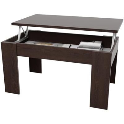 amuéblate online Upphöjt soffbord, vardagsrum eller matbord, finish i wenge, mått 90 cm (bredd) x 50 cm (höjd) x 46–57 cm (H) amuéblate online Upphöjt soffbord, vardagsrum eller matbord, finish i wenge, mått 90 cm (bredd) x 50 cm (höjd) x 46–57 cm (H)