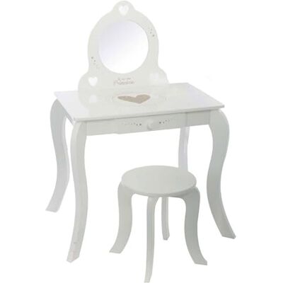 Wellhome Barns sminkbord med pall - Trä, Vit, 91cm höjd Wellhome Barns sminkbord med pall - Trä, Vit, 91cm höjd