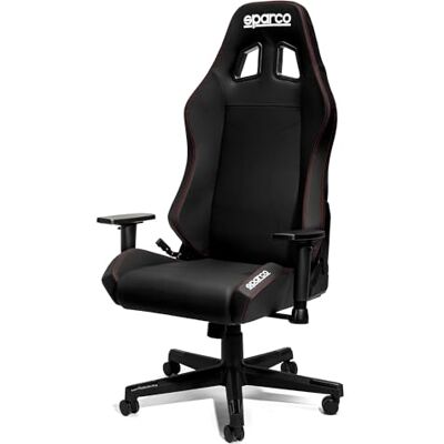Sparco COACH kontorsstol, svart klädsel med röda sömmar, ergonomisk racingstil Sparco COACH kontorsstol, svart klädsel med röda sömmar, ergonomisk racingstil
