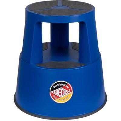 WEDO Super Step Rullpall – robust stegpall av okrossbar plast, TÜV/GS-testad enligt EU-standard EN 14183-F, halkfri och rullbar, tillverkad i Tyskland, höjd ca 43 cm, lastkapacitet 150 kg, blå WEDO Super Step Rullpall – robust stegpall av okrossbar plast, TÜV/GS-testad enligt EU-standard EN 14183-F, halkfri och rullbar, tillverkad i Tyskland, höjd ca 43 cm, lastkapacitet 150 kg, blå