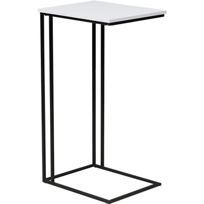 trendteam smart living – Strike – sidobord i praktisk C-form – vitt matt/svart – nattduksbord med platsbesparande design – (B x H x D) 50 x 91 x 40 cm – sidobord på robust metallram trendteam smart living – Strike – sidobord i praktisk C-form – vitt matt/svart – nattduksbord med platsbesparande design – (B x H x D) 50 x 91 x 40 cm – sidobord på robust metallram