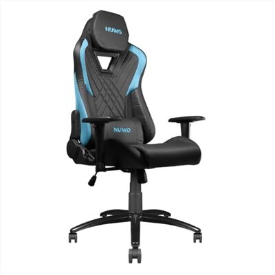 Nuwo DoXx Ergonomisk spelstol, kontorsstol för datorer, 2D-armstöd, justerbart ryggstöd och höjd, ländryggsstöd och nackstöd, 120 kg, blå Nuwo DoXx Ergonomisk spelstol, kontorsstol för datorer, 2D-armstöd, justerbart ryggstöd och höjd, ländryggsstöd och nackstöd, 120 kg, blå
