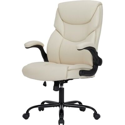 NEWBULIG Ergonomisk kontorsstol i PU-läder skrivbordsstol med hopfällbara armstöd hög rygg kontorsstol höjdjusterbar datorstol ergonomisk stol vridbar arbetsstol, vit NEWBULIG Ergonomisk kontorsstol i PU-läder skrivbordsstol med hopfällbara armstöd hög rygg kontorsstol höjdjusterbar datorstol ergonomisk stol vridbar arbetsstol, vit
