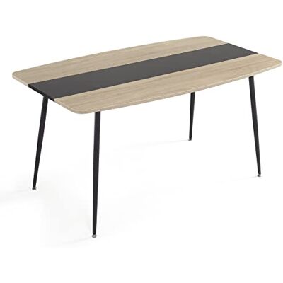 Mondeer Matbord 150 x 85 cm, köksbord med justerbara fotkuddar, moderna 4–6 personer, för matsal, kök, vardagsrum, ek Mondeer Matbord 150 x 85 cm, köksbord med justerbara fotkuddar, moderna 4–6 personer, för matsal, kök, vardagsrum, ek