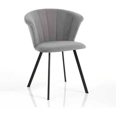 Wink Design Nora Grey Set med 2 Stolar, Grå, matt svart, 62 x 56 x H79 cm Wink Design Nora Grey Set med 2 Stolar, Grå, matt svart, 62 x 56 x H79 cm