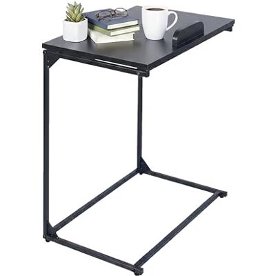 Relaxdays sida, C-form, justerbar bordsskiva, HWD: 66 x 55 x 35 cm, laptopbord med halkfri kant, svart, fiberskiva, järn Relaxdays sida, C-form, justerbar bordsskiva, HWD: 66 x 55 x 35 cm, laptopbord med halkfri kant, svart, fiberskiva, järn