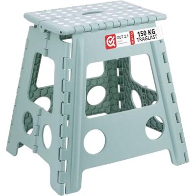 Relaxdays Fällbar pall vikbar, campingpall, stor badpall, upp till 150 kg, plast, HBT: 39 x 39 x 32 cm, salvia Relaxdays Fällbar pall vikbar, campingpall, stor badpall, upp till 150 kg, plast, HBT: 39 x 39 x 32 cm, salvia