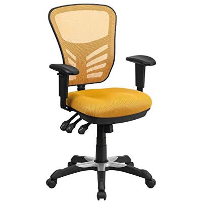 Gul-Orange Kontorsstol från Flash Furniture - Ergonomisk Mesh Gaming Skrivbordsstol Gul-Orange Kontorsstol från Flash Furniture - Ergonomisk Mesh Gaming Skrivbordsstol