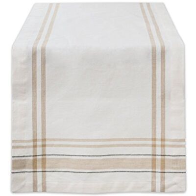 DII fransk rand matbord samling bondgårdsstil bordslöpare, 35 x 258 cm, vit Chambray DII fransk rand matbord samling bondgårdsstil bordslöpare, 35 x 258 cm, vit Chambray