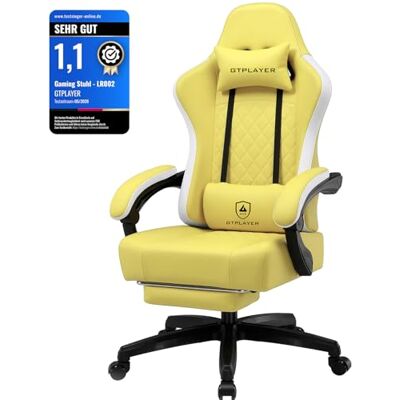 GTPLAYER ergonomisk spelstol, i konstläder, med fjädrad sits, integrerade armstöd och fotstöd, stöder upp till 150 kg GTPLAYER ergonomisk spelstol, i konstläder, med fjädrad sits, integrerade armstöd och fotstöd, stöder upp till 150 kg