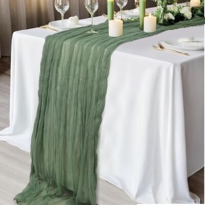 GlasFlength Chiffong bordslöpare grön, 90 x 300 cm bordslöpare bröllop boho tvättbar muslin bordslöpare salviagrön gasväv tyllbord löpare för födelsedagar bröllop bord dekoration fest GlasFlength Chiffong bordslöpare grön, 90 x 300 cm bordslöpare bröllop boho tvättbar muslin bordslöpare salviagrön gasväv tyllbord löpare för födelsedagar bröllop bord dekoration fest