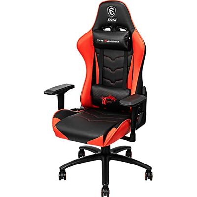 MSI MAG CH120 (spelstol, belastning max. 150 kg, 4D armstöd, PVC läder, svart/röd, nackkudde, ländryggsstöd) MSI MAG CH120 (spelstol, belastning max. 150 kg, 4D armstöd, PVC läder, svart/röd, nackkudde, ländryggsstöd)
