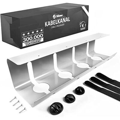 Stilemo Kabelkanal skrivbord – Kabelhantering skrivbord organiserare kabelgenomföring – Kabelhållare kabelbricka bord – 1 styck, 43 x 12 x 10 cm – grå Stilemo Kabelkanal skrivbord – Kabelhantering skrivbord organiserare kabelgenomföring – Kabelhållare kabelbricka bord – 1 styck, 43 x 12 x 10 cm – grå