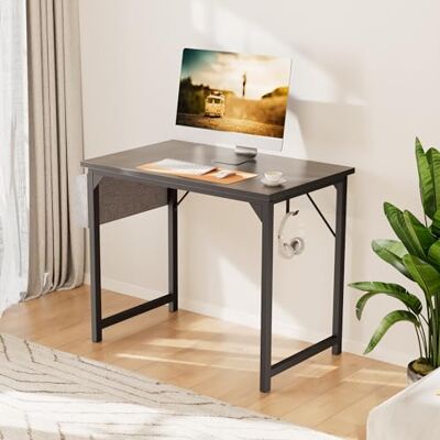 NEWBULIG Home Office skrivbord med hylla och hörlurskrokar enkel modern skrivdatorarbetsplats NEWBULIG Home Office skrivbord med hylla och hörlurskrokar enkel modern skrivdatorarbetsplats