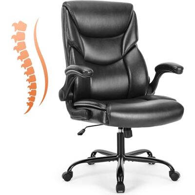 Sweetcrispy Gaming Chair, ergonomisk kontorsstol tung task skrivbordsstol med hopfällbara armar, PU-läder, justerbar snurrstol med hjul, svart Sweetcrispy Gaming Chair, ergonomisk kontorsstol tung task skrivbordsstol med hopfällbara armar, PU-läder, justerbar snurrstol med hjul, svart