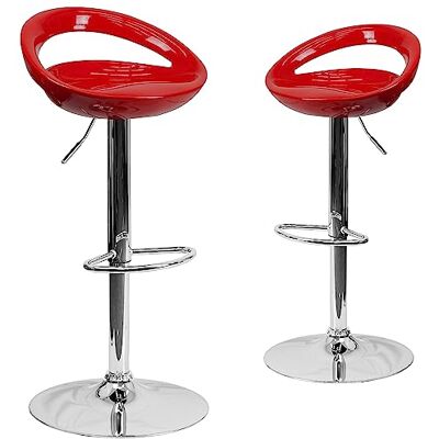 Flash Furniture - Wilson - Röd - Plast - Bar Stool Flash Furniture - Wilson - Röd - Plast - Bar Stool