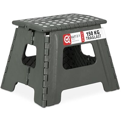 Relaxdays Fällbar pall vikbar, campingpall, barnbadstol, upp till 150 kg, plast, HBT: 30 x 37 x 29 cm, ljusgrå, 32,5 cm Relaxdays Fällbar pall vikbar, campingpall, barnbadstol, upp till 150 kg, plast, HBT: 30 x 37 x 29 cm, ljusgrå, 32,5 cm