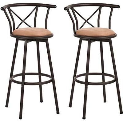 MEUBLE COSY Uppsättning av 2 barstolar justerbar höjd frukost barpall svängbar kökspall MEUBLE COSY Uppsättning av 2 barstolar justerbar höjd frukost barpall svängbar kökspall