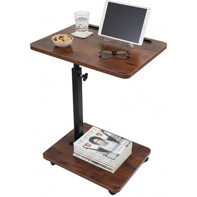 Relaxdays C-format sidobord, höjdjusterbar 48-84 cm, soffa Slide-Under, industriell brun, 48 x 30 x 40 cm Relaxdays C-format sidobord, höjdjusterbar 48-84 cm, soffa Slide-Under, industriell brun, 48 x 30 x 40 cm