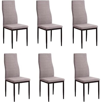 Somnia Descanso Förpackning med 6 Stoppade stolar för vardagsrum, Matsal, Marengo och svarta ben, Modell Rachel, Mått: 40 cm (Bredd) x 42 cm (botten) x 96 cm (höjd) Somnia Descanso Förpackning med 6 Stoppade stolar för vardagsrum, Matsal, Marengo och svarta ben, Modell Rachel, Mått: 40 cm (Bredd) x 42 cm (botten) x 96 cm (höjd)