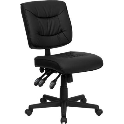 Flash Furniture Cole Mid-Back svart lädermjuk multifunktionell svängbar ergonomisk uppgift kontorsstol Flash Furniture Cole Mid-Back svart lädermjuk multifunktionell svängbar ergonomisk uppgift kontorsstol