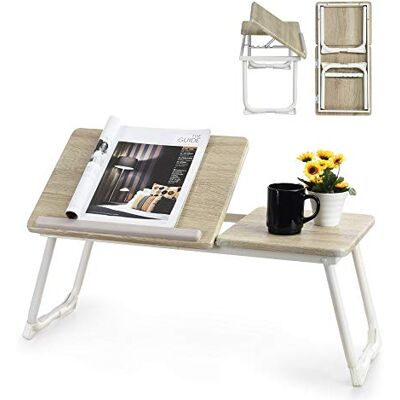 MEUBLE COSY Sängbricka frukostbricka laptop bord justerbar höjd med fällbara ben sängbord notebook-stativ läsbord skrivbord vikbar för soffa, säng, dator, PC, vit MEUBLE COSY Sängbricka frukostbricka laptop bord justerbar höjd med fällbara ben sängbord notebook-stativ läsbord skrivbord vikbar för soffa, säng, dator, PC, vit