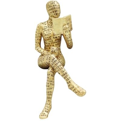 Dnoifne Guldläsning kvinnofigur, tänkarstaty för heminredning, harts moderna abstrakta estetiska skulpturer, liten konst gyllene staty för hylla vardagsrum matsal kontor skrivbord soffbord Dnoifne Guldläsning kvinnofigur, tänkarstaty för heminredning, harts moderna abstrakta estetiska skulpturer, liten konst gyllene staty för hylla vardagsrum matsal kontor skrivbord soffbord