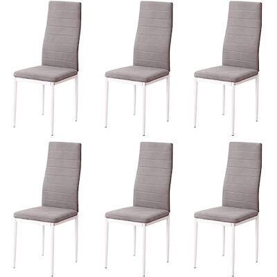 Somnia Descanso Förpackning med 6 Stoppade stolar för vardagsrum, Matsal, Marengo och vita ben, Rachel-modell, mått: 40 cm (Bredd) x 42 cm (botten) x 96 cm (Hög) Somnia Descanso Förpackning med 6 Stoppade stolar för vardagsrum, Matsal, Marengo och vita ben, Rachel-modell, mått: 40 cm (Bredd) x 42 cm (botten) x 96 cm (Hög)