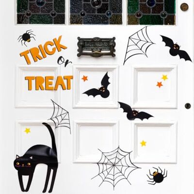 Talking Tables Talande bord halloween dörrklistermärken inomhus heminredning, webbar, spindlar, katter, fladdermöss, bakgrund, gåva, verandadekor, läskig halloweendekor för hemmet Talking Tables Talande bord halloween dörrklistermärken inomhus heminredning, webbar, spindlar, katter, fladdermöss, bakgrund, gåva, verandadekor, läskig halloweendekor för hemmet