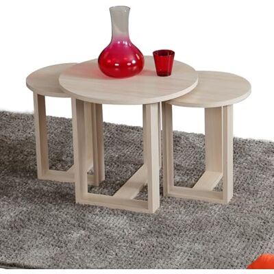 Hanah Home Elegant ekbo bordsset (3 stycken) 100% melaminbelagd partikelbräda, 18 mm tjock stor: 52 x 47 x 52 cm, Medium: 36 x 43 x 36 cm, small: 36 x 41 x 36 cm Snygg och funktionell för moderna living Hanah Home Elegant ekbo bordsset (3 stycken) 100% melaminbelagd partikelbräda, 18 mm tjock stor: 52 x 47 x 52 cm, Medium: 36 x 43 x 36 cm, small: 36 x 41 x 36 cm Snygg och funktionell för moderna living