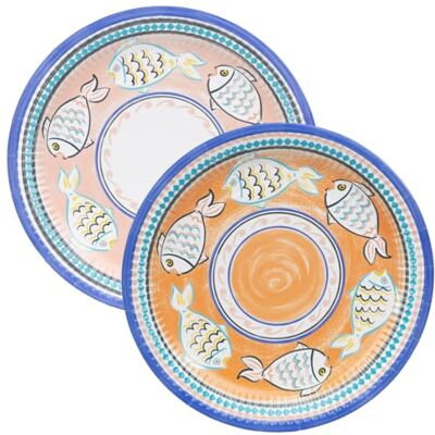 Talking Tables Talande bord 10 x orange fiskpapperstallrikar vibrerande engångs festrätter idealiska picknick, bruncher, luncher, bröllop 23 cm Talking Tables Talande bord 10 x orange fiskpapperstallrikar vibrerande engångs festrätter idealiska picknick, bruncher, luncher, bröllop 23 cm