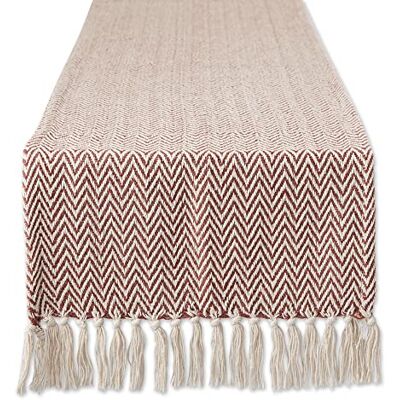 DII Bordslöpare med vävd bas, bordskollektion Chevron, 38 x 274 cm, brun (Cinnamon) DII Bordslöpare med vävd bas, bordskollektion Chevron, 38 x 274 cm, brun (Cinnamon)