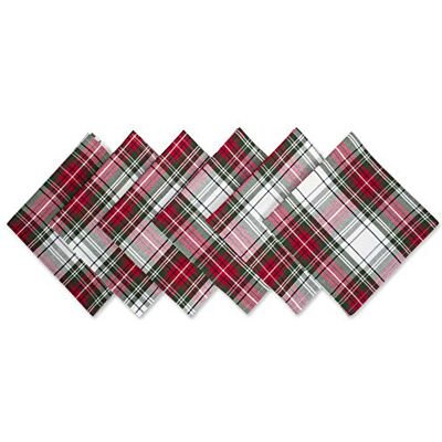 DII Tartan pläd kollektion semester matbord och köksdekor, julservett, 20 x 20, röd, grön och vit, 6 delar DII Tartan pläd kollektion semester matbord och köksdekor, julservett, 20 x 20, röd, grön och vit, 6 delar