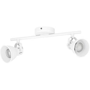 EGLO taklampa Seras 1, 2 lampor industriell taklampa, klassisk, takstrålkastare av stål, vardagsrum i vitt, kök, spotlights med GU10-sockel EGLO taklampa Seras 1, 2 lampor industriell taklampa, klassisk, takstrålkastare av stål, vardagsrum i vitt, kök, spotlights med GU10-sockel