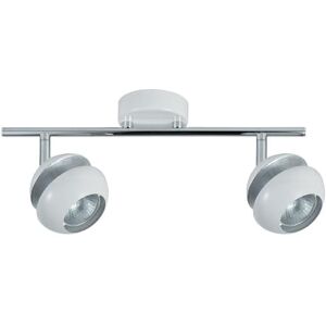 VoltShine Grenuttag – grenuttag med två GU10-fästen, mått 14 x 36,5 x 8,5 cm, i vitt och silver, perfekt för dekorativ belysning VoltShine Grenuttag – grenuttag med två GU10-fästen, mått 14 x 36,5 x 8,5 cm, i vitt och silver, perfekt för dekorativ belysning