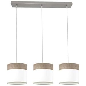 PRENDELUZ Strömlist med 3 uttag E27 i nickel och vitt med grått trä, mått 60 x 16 cm, perfekt som dekorativ belysning. PRENDELUZ Strömlist med 3 uttag E27 i nickel och vitt med grått trä, mått 60 x 16 cm, perfekt som dekorativ belysning.