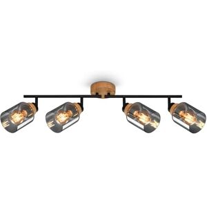 BRILONER - HEMA - Spot - Trä & Rökglas - 4x E27 Max 10W - Takfäste BRILONER - HEMA - Spot - Trä & Rökglas - 4x E27 Max 10W - Takfäste
