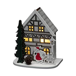 Konstsmide LED-träsilhuett "Hus", vit, 6H timer, 1 varm vit diod, batteridriven, inomhus, 2 x AAA 1,5 V (exkl.) – 3277–210 Konstsmide LED-träsilhuett "Hus", vit, 6H timer, 1 varm vit diod, batteridriven, inomhus, 2 x AAA 1,5 V (exkl.) – 3277–210