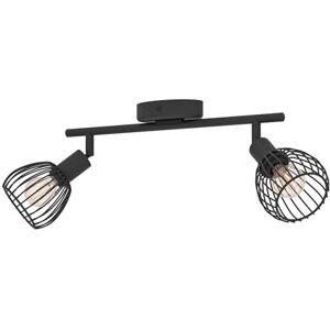EGLO Sonnino Takspotlight, Dubbel Taklampa, Industriell Taklampa Med Svängbara Spotlights Av Svart Metall, Takspotlights Med E14 Sockel EGLO Sonnino Takspotlight, Dubbel Taklampa, Industriell Taklampa Med Svängbara Spotlights Av Svart Metall, Takspotlights Med E14 Sockel