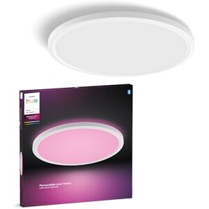 Philips Devote Smart LED-panellampa, vitt ljus och full färg, rund 43 cm, 23W, 2900 lumen, vit ram för inomhusbelysning, tak, vardagsrum, kök, hall Philips Devote Smart LED-panellampa, vitt ljus och full färg, rund 43 cm, 23W, 2900 lumen, vit ram för inomhusbelysning, tak, vardagsrum, kök, hall