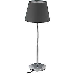 Relaxdays Bord flexibel, med tygskärm, förkromad fot, E14-fattning, sänglampa, H x D: 47 x 17 cm, grå Relaxdays Bord flexibel, med tygskärm, förkromad fot, E14-fattning, sänglampa, H x D: 47 x 17 cm, grå